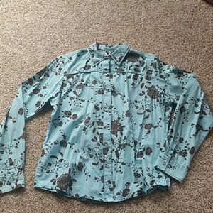 Western ladies fit pearl snap blouse